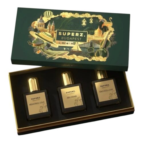 SUPERZ. BUDAPEST DISCOVERY SET MEMORIES GOLD - ABU DHABI - ENDLESS LOVE 3 X 10 ML SPRAY EXTRAIT DE PARFUM