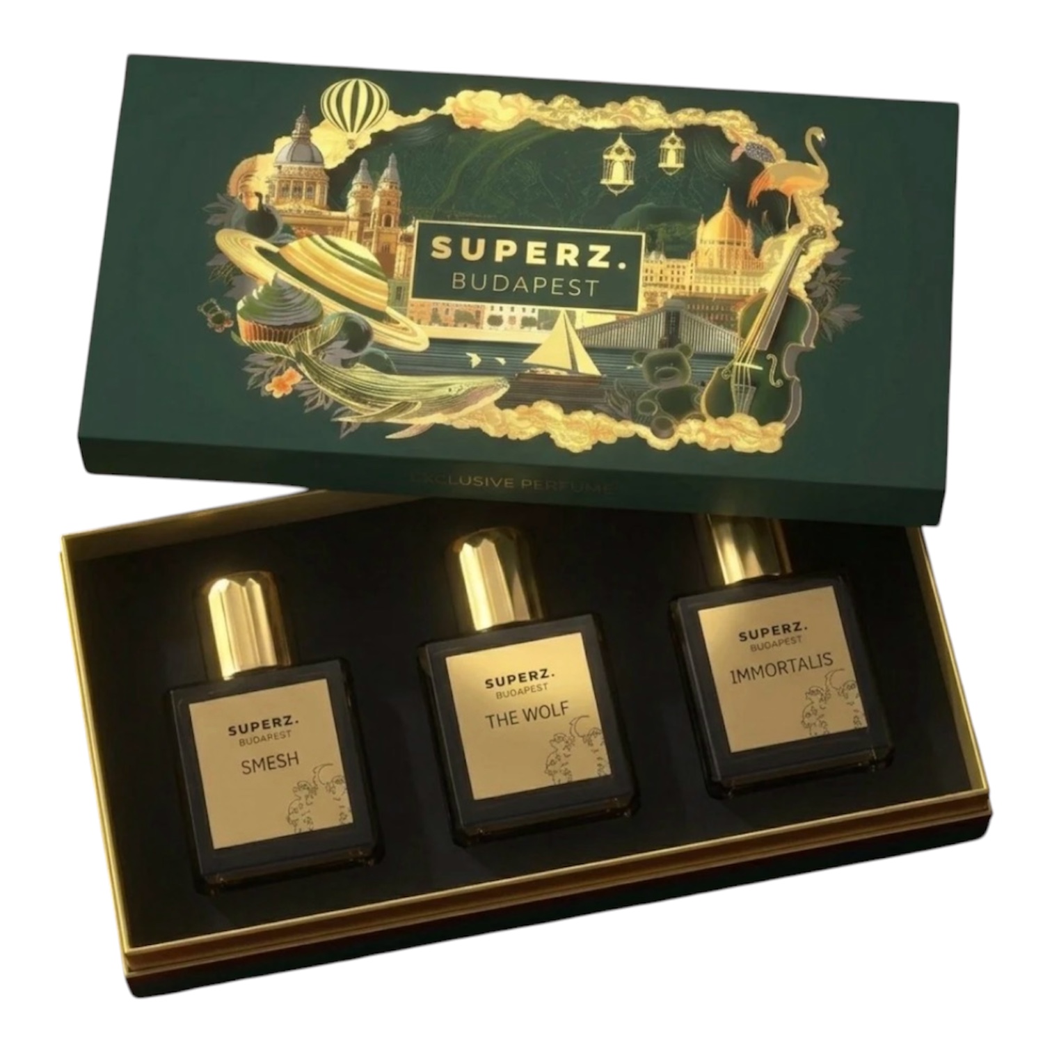 SUPERZ. BUDAPEST DISCOVERY SET SMESH - THE WOLF - IMMORTALIS 3 X 10 ML SPRAY EXTRAIT DE PARFUM